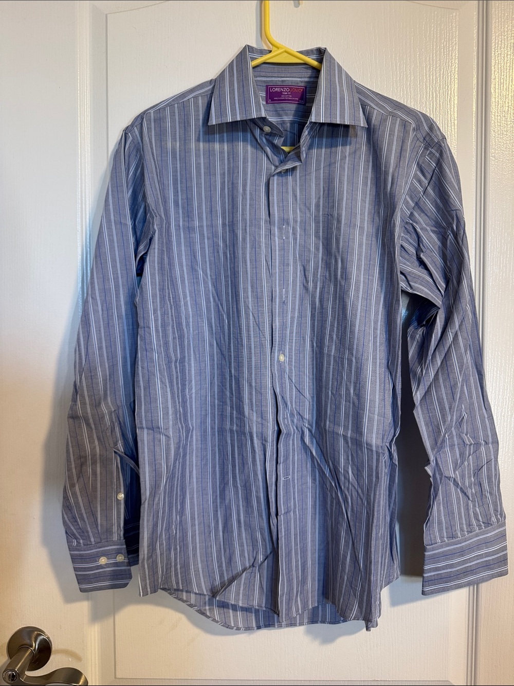 Lorenzo Uomo Blue Striped Dress Shirt